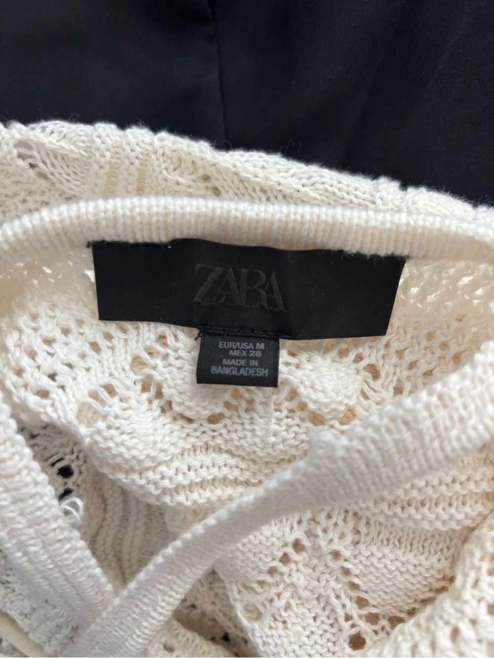 Zara Cream Crochet Maxi Dress with V-Neck Straps - Picture 8 of 8